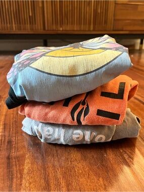 Three short-sleeve shorts (not sold separately)